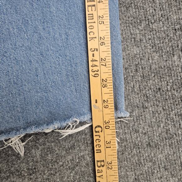 BDG Mom Straight Jeans Size 28 (28x30) Raw Cut Hem Medium Blue Wash Denim - Picture 7 of 8